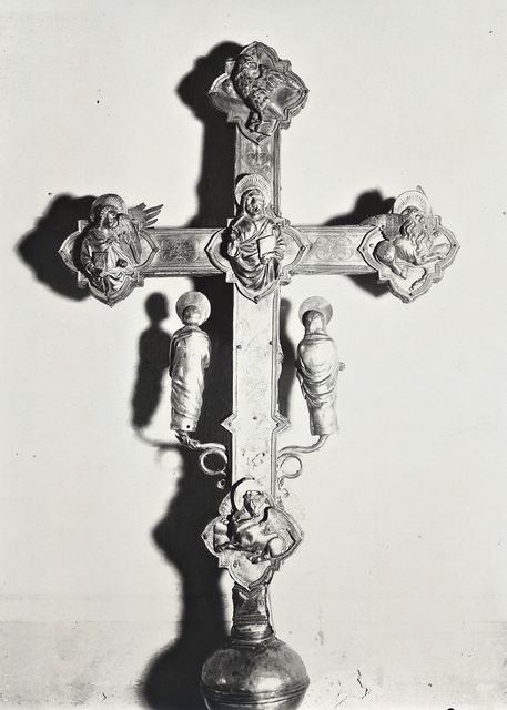 Anonimo — Anonimo umbro - sec. XV - Foligno, Chiesa di S. Sebastiano. Croce astile, retro — insieme, retro